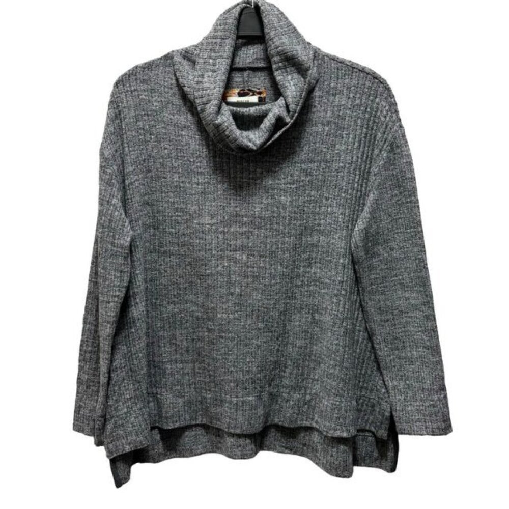 Maeve By Anthropologie Womens Gray Ribbed Cowl Neck Sweater XS Oversized